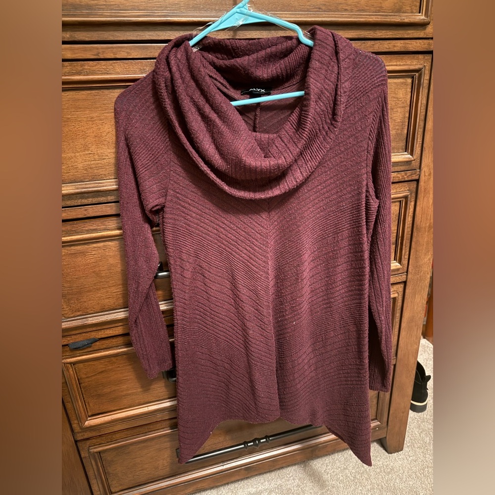 Alyx Women's Burgundy Cowl Neck Sweater